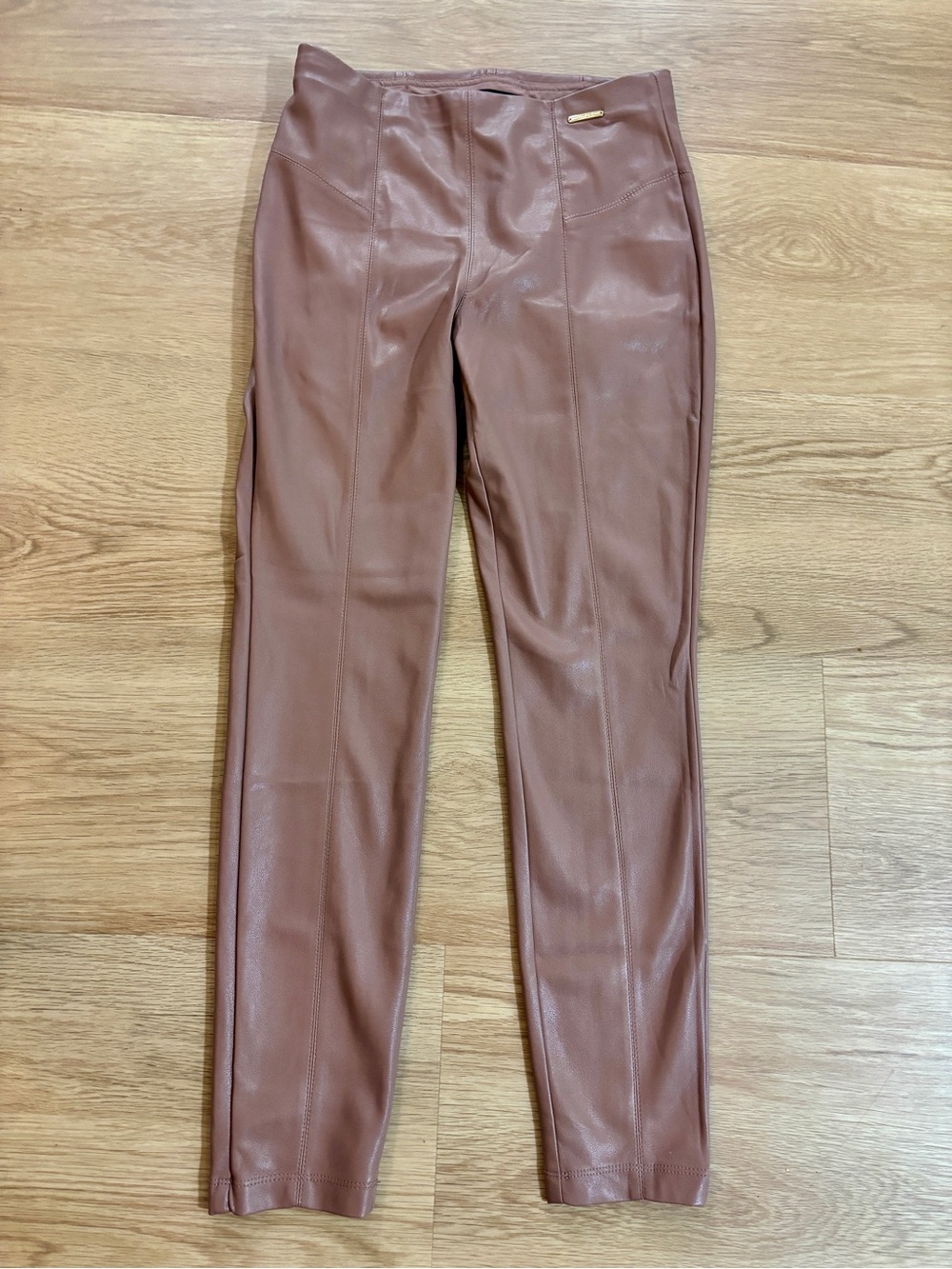 Marc New York Faux Leather Skinny Pants in Burgandy